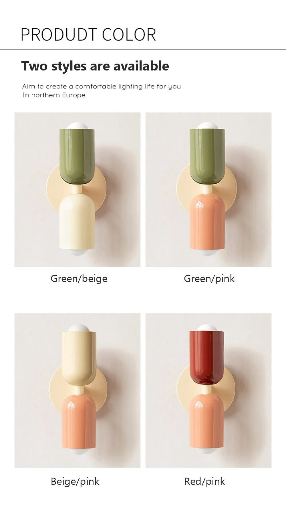 Nordic LED Wall Lamps Modern Minimalist Cream Double Head Lights Home decore Mounted