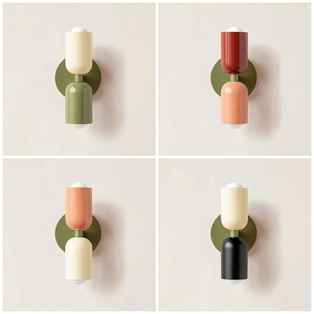 Nordic LED Wall Lamps Modern Minimalist Cream Double Head Lights Home decore Mounted